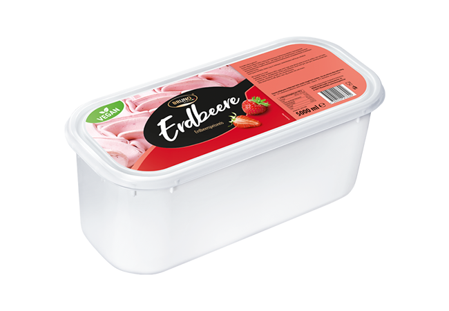 Bruno Gelato 5000ml gestrichen geschlossene Eisschale mit Erdbeeren Geschmack