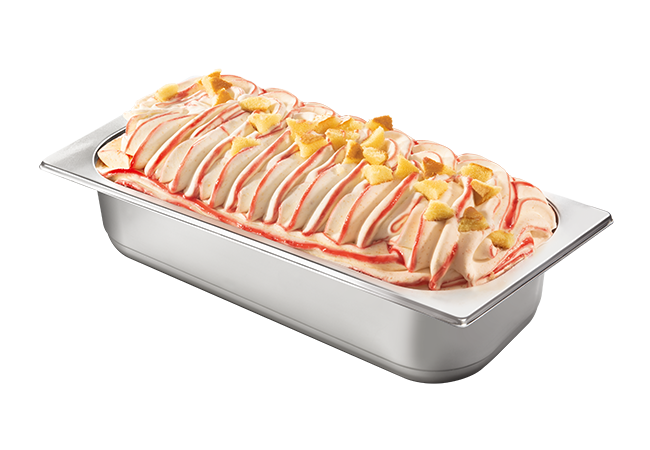 Bruno Gelato 4600ml dekorierte Eisschale mit Cheesecake-Strawberry Geschmack
