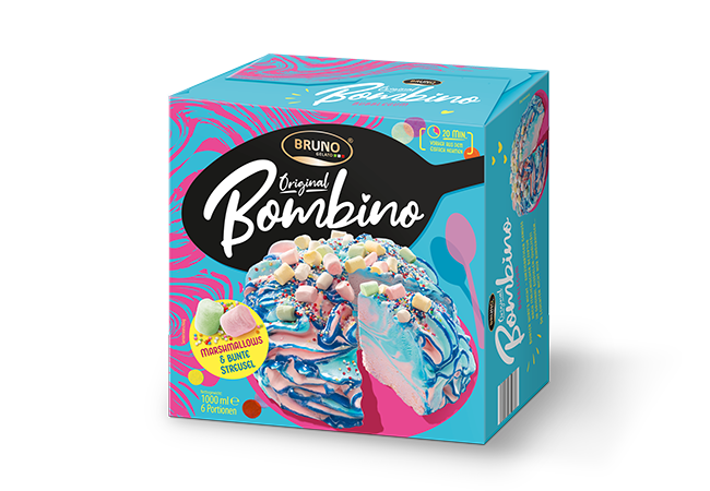 Bruno Gelato packaging with Bombino flavour