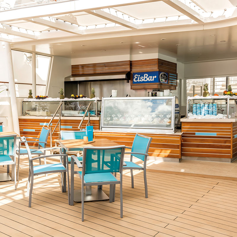 Bruno Gelato Eisbar auf einem Schiff der Tui Cruises